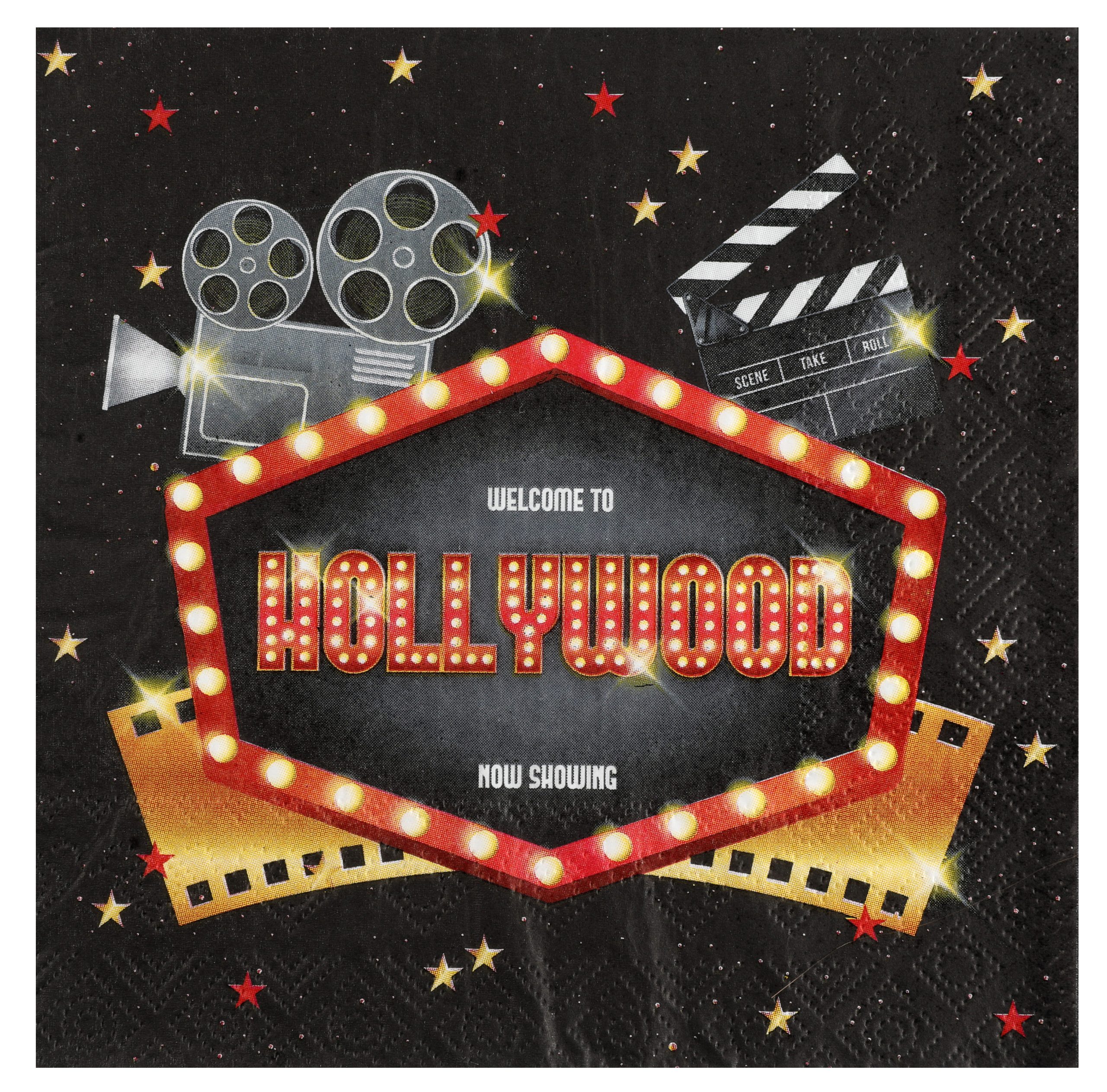 20 SERVIETTES HOLLYWOOD 16.5 X 16.5 CM