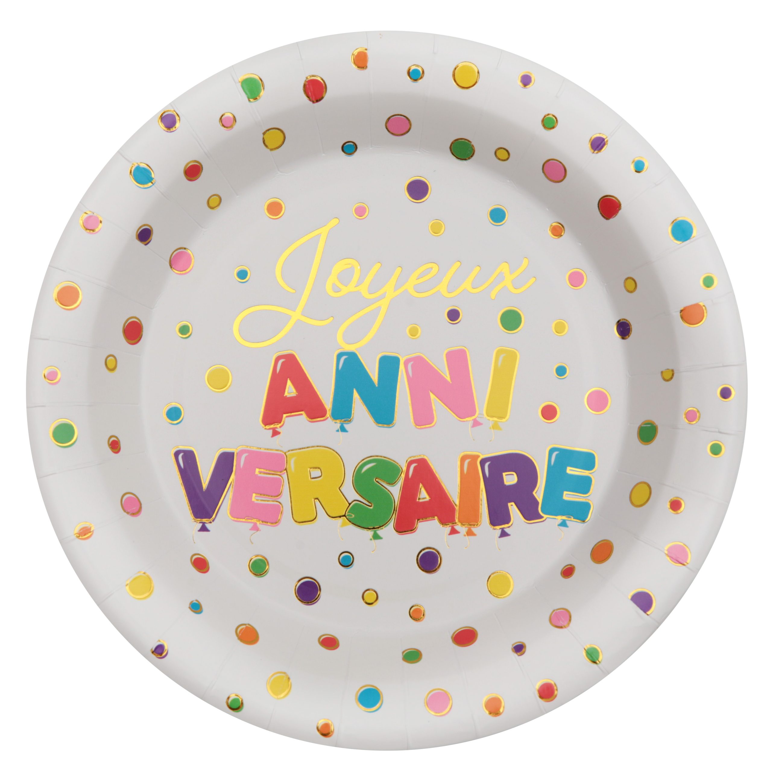 10 ASSIETTES ANNIVERSAIRE BALLON 22,5 CM