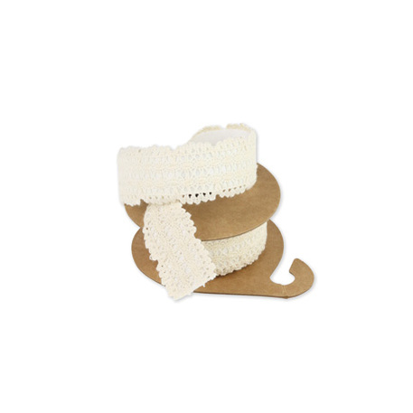 FINE DENTELLE FESTONNEE ADHESIVE IVOIRE 2.7CM X 2M.