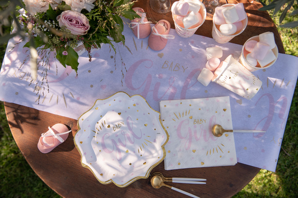 20 SERVIETTES BABY SHOWER ROSE 16,5 X 16,5 CM – Image 2