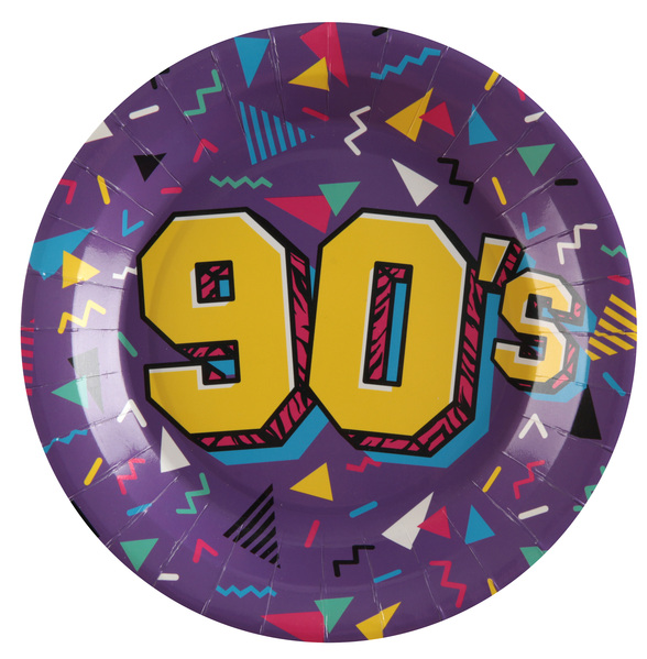 10 ASSIETTES 90'S MULTICOLORE 22,5CM