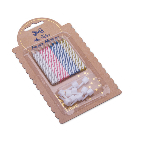 10 BOUGIES MAGIQUES 6 CM AVEC BOBÈCHES
