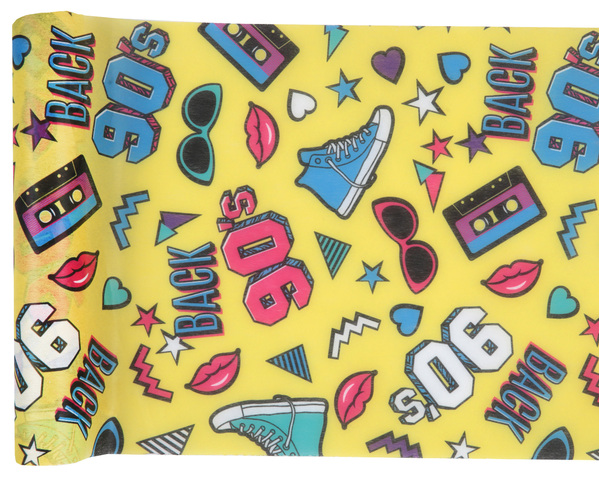 CHEMIN DE TABLE 90'S MULTICOLORE 5 M X 28,5 CM