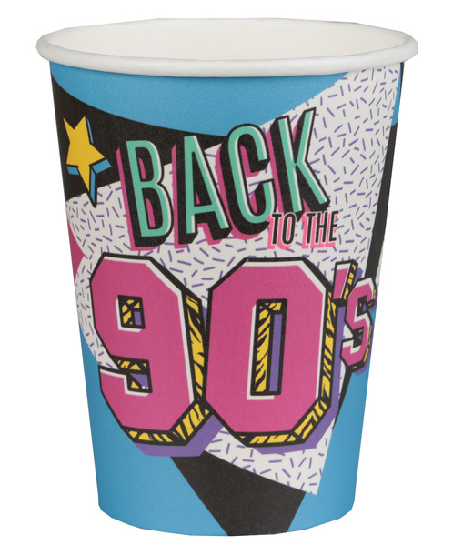 10 GOBELETS 90'S MULTICOLORE 27CL