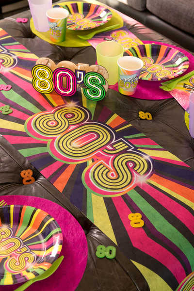 CHEMIN DE TABLE 80'S MULTICOLORE 3 M X 30 CM – Image 2