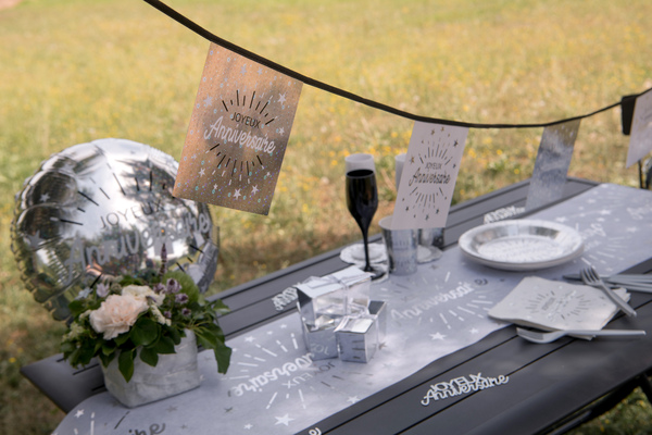 GUIRLANDE "JOYEUX ANNIVERSAIRE" ARGENT ÉTINCELANT 5 M – Image 2