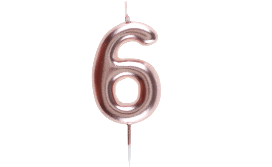 BOUGIE CHIFFRE ROSE GOLD 6