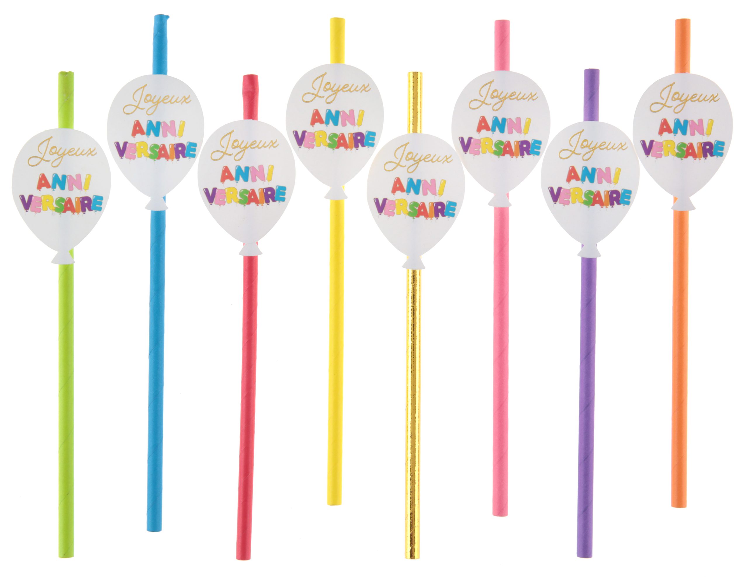 8 PAILLES CARTON JOYEUX ANNIVERSAIRE