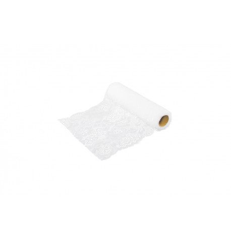 RUBAN DENTELLE COTON BLANC 18CM