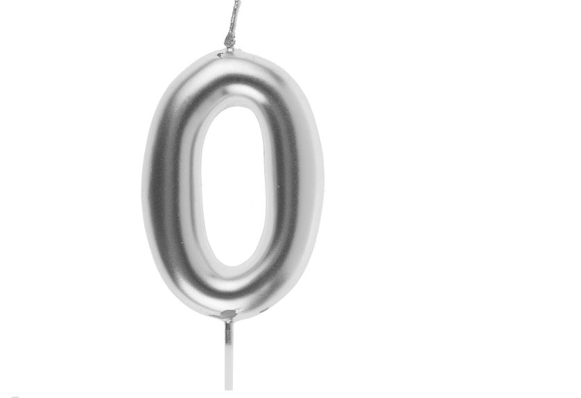 BOUGIE CHIFFRE ARGENT N°0