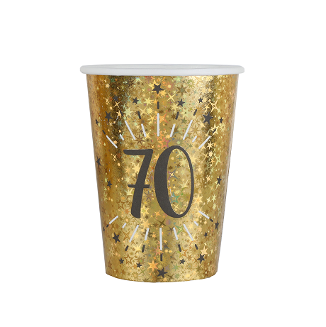 10 GOBELETS AGE ETINCELANT OR 70ANS