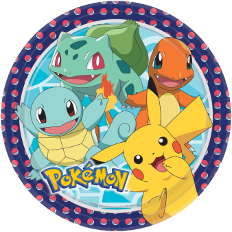 8 ASSIETTES RONDES POKEMON 23CM