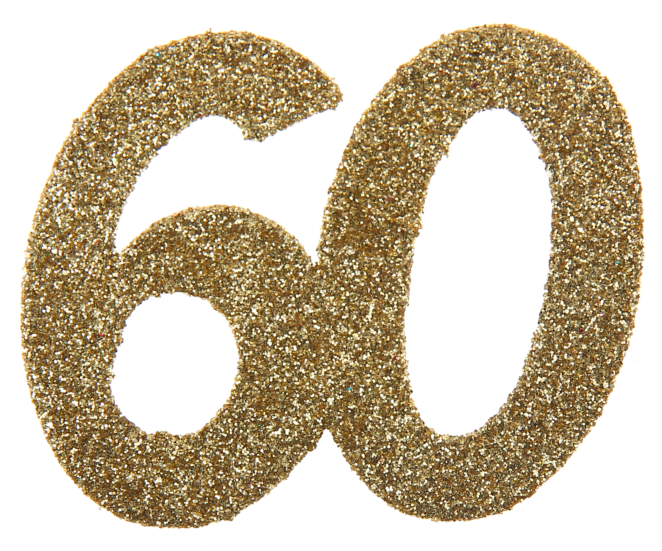 6 CONFETTIS OR PAILLETÉ ANNIVERSAIRE 60 ANS 6 X 6 CM