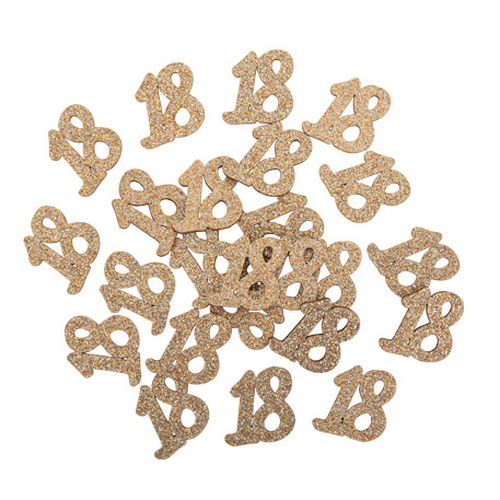24 DECO EN BOIS 18 ANS PAILLETTES ROSE GOLD