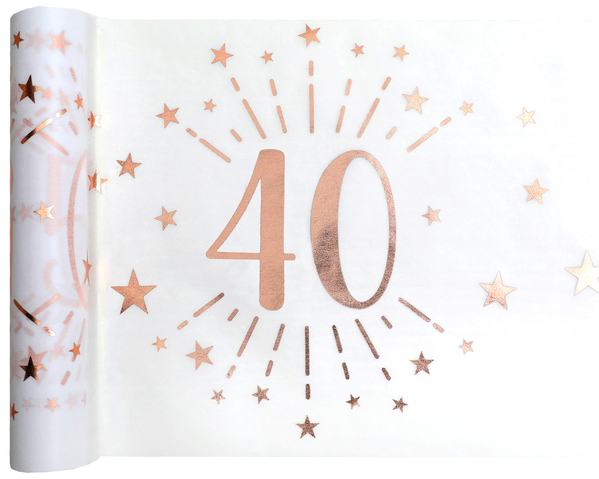 CHEMIN DE TABLE ETINCELANT AGE 40 ANS METAL ROSE GOLD