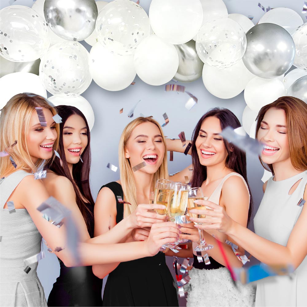 KIT ARCHE A BALLONS ARGENT BLANC – Image 3