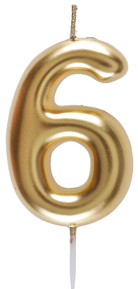 BOUGIE CHIFFRE OR N°6