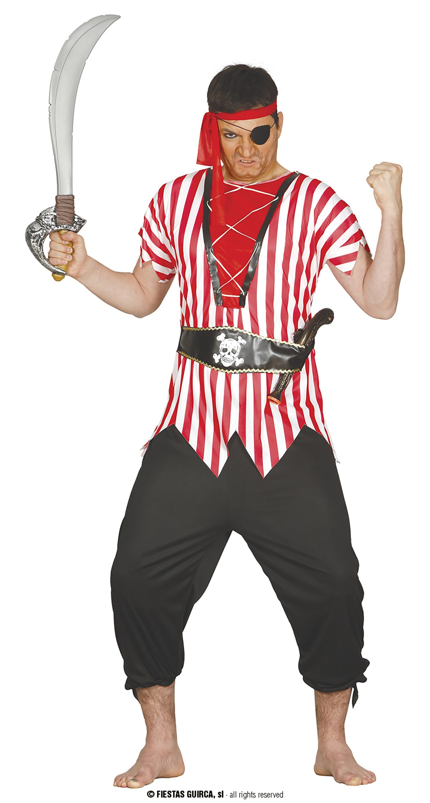 COSTUME PIRATE Rouge et Noir L