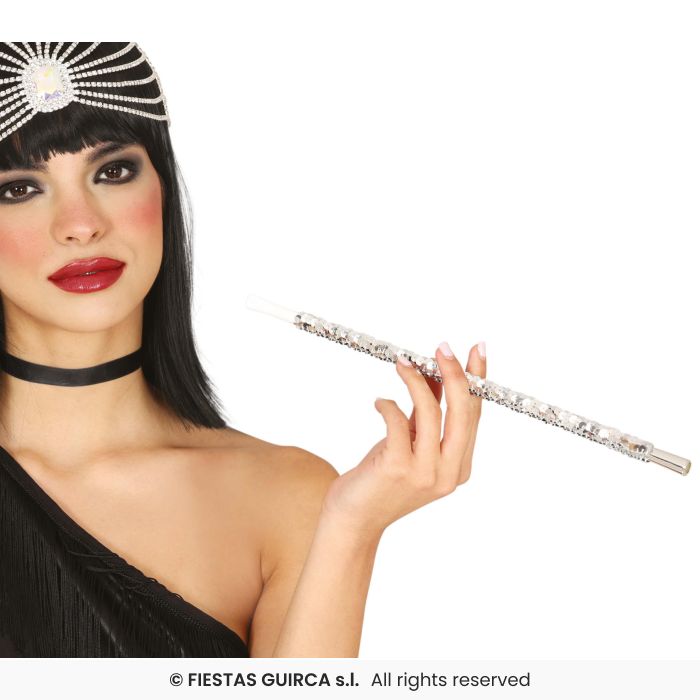 FUME CIGARETTE CHARLESTON SEQUINS ARGENT