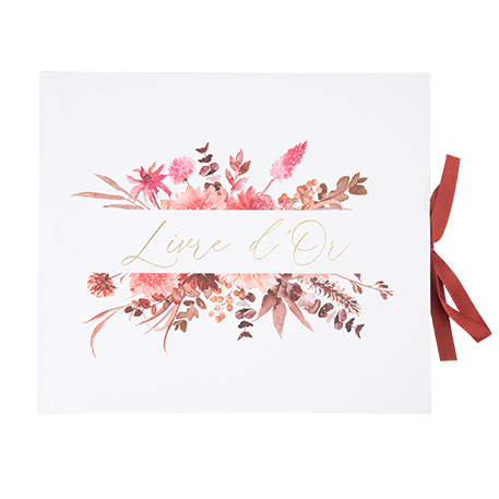 LIVRE D'OR TIME TO DISCO TERRACOTTA, FRAMBOISE ET OR