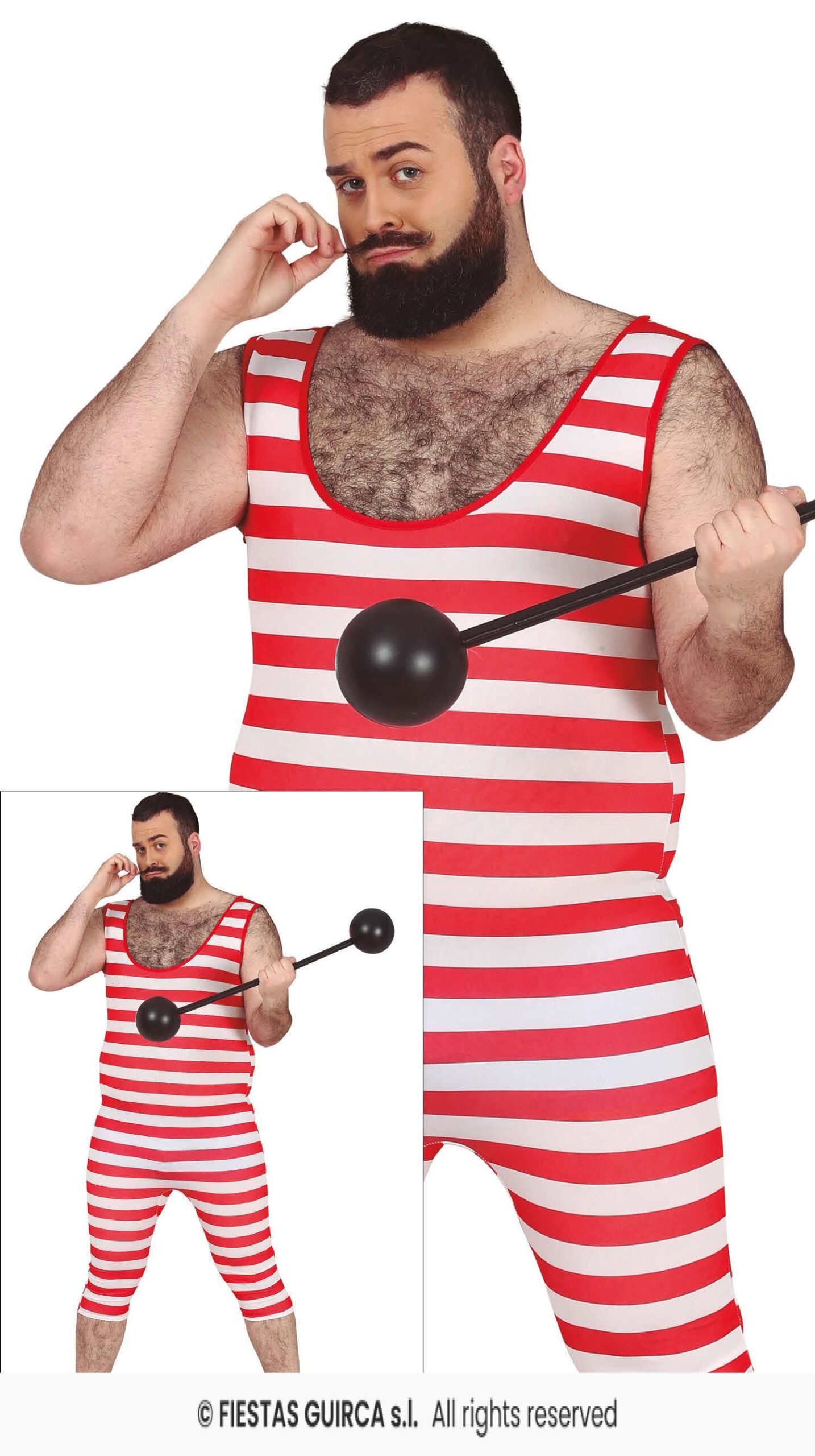 MAILLOT DE BAIN RAYE ROUGE/BLANC 1900 (L)