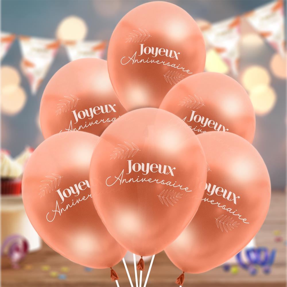8 ballons joyeux anniversaire 30 cm Party Blush – Image 2
