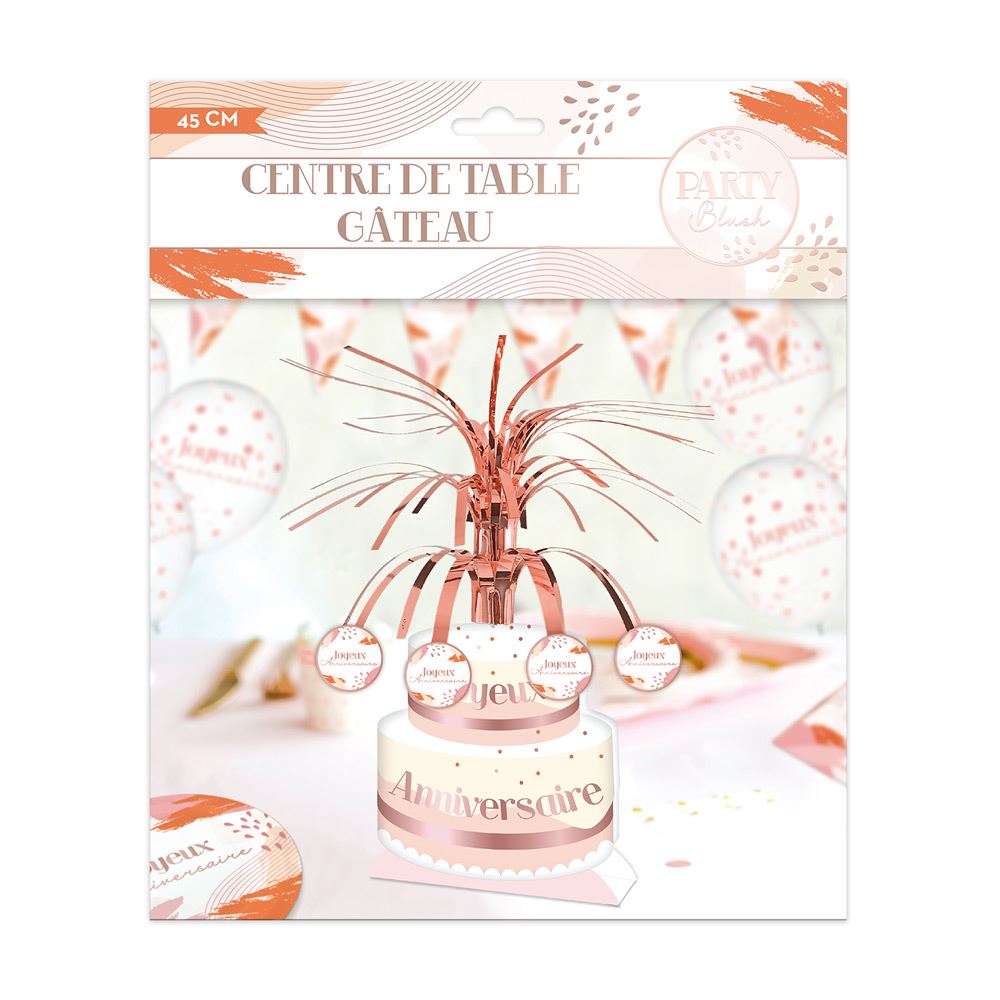 CENTRE DE TABLE ANNIVERSAIRE PARTY BLUSH