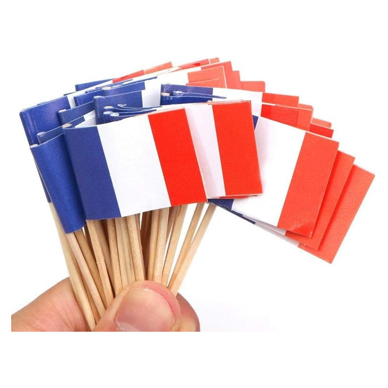 50 PIQUES COKTAIL DRAPEAU FRANCE – Image 2
