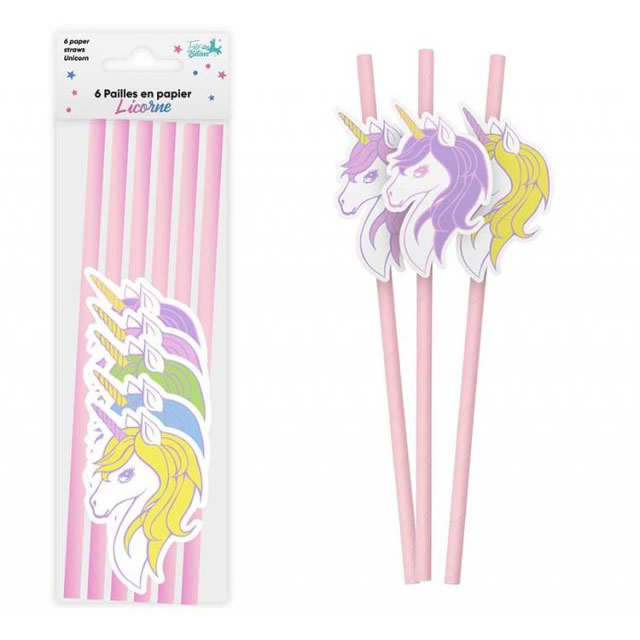 6 pailles Licorne