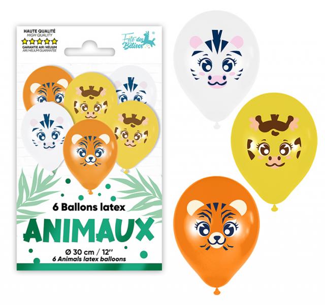 6 ballons animaux